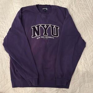 NYU Embroidered Vintage Purple Hoodie - XL